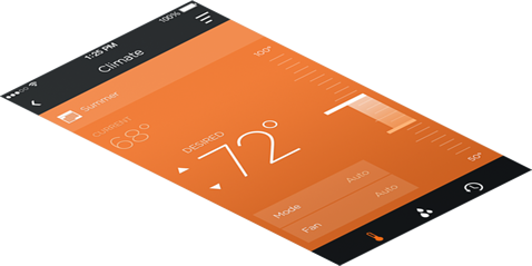 phone interface, orange
