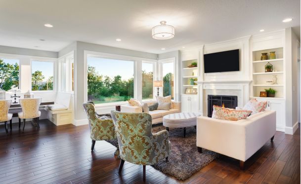 Living Room Area, Lighting, TV, Audio